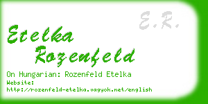 etelka rozenfeld business card